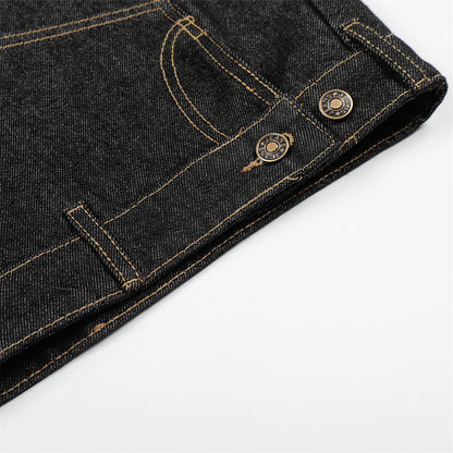 DAXUEN Wide-leg denim shorts with embroidery and contrasting stitching