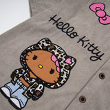 DAXUEN Leopard print embroidered button-up shirt