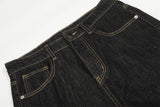 DAXUEN Wide-leg denim pants with slits and contrasting stitching