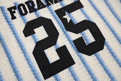 DAXUEN Short-sleeved loose-fitting V-neck top with stripes and graphics