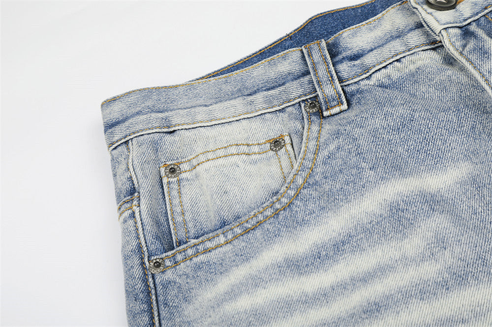 DAXUEN Distressed wide-leg jeans with camouflage pattern
