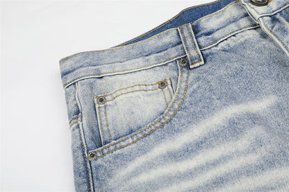 DAXUEN Distressed wide-leg jeans with camouflage pattern