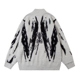 Y2K Breathable Stylish Floral Zip-Up Knit Cardigan
