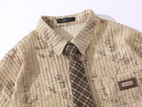 DAXUEN Relaxed bamboo leaf print short-sleeved shirt
