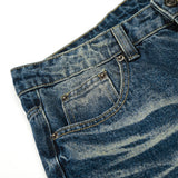 DAXUEN Wide-leg high-waisted jeans in medium blue denim