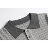 DAXUEN Relaxed fit ribbed knit polo shirt