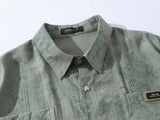 DAXUEN Floral print short-sleeved button-up shirt