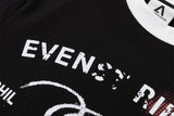DAXUEN Distressed graphic ringer T-shirt with ribbed collar and cuffs