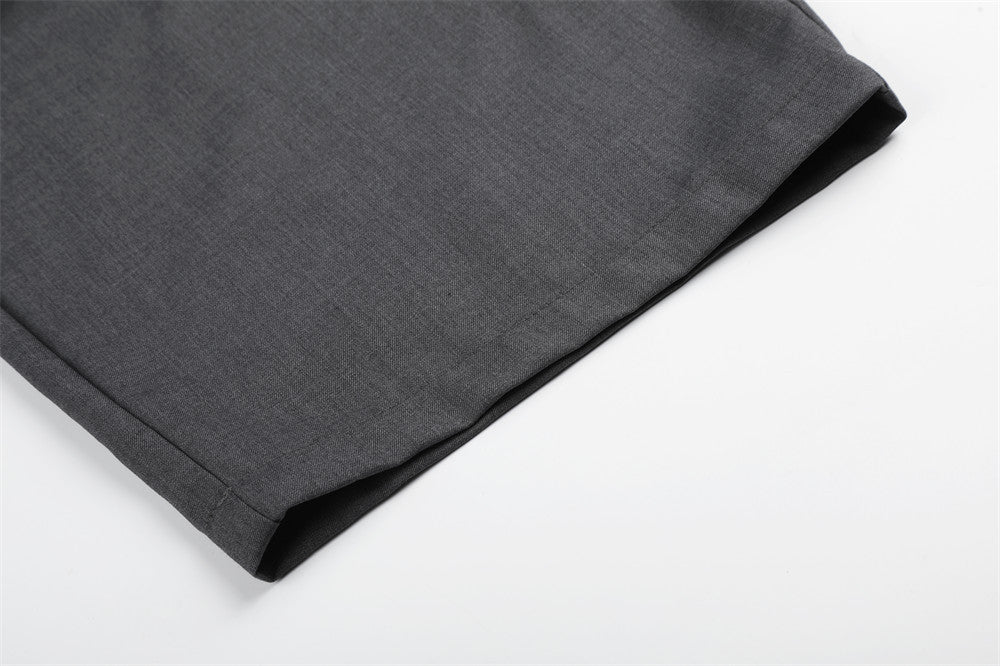 DAXUEN Men's tailored wide-leg trousers in dark grey and black
