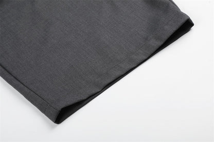 DAXUEN Men's tailored wide-leg trousers in dark grey and black