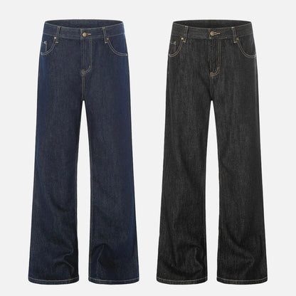 DAXUEN Wide-leg denim jeans with unique patches