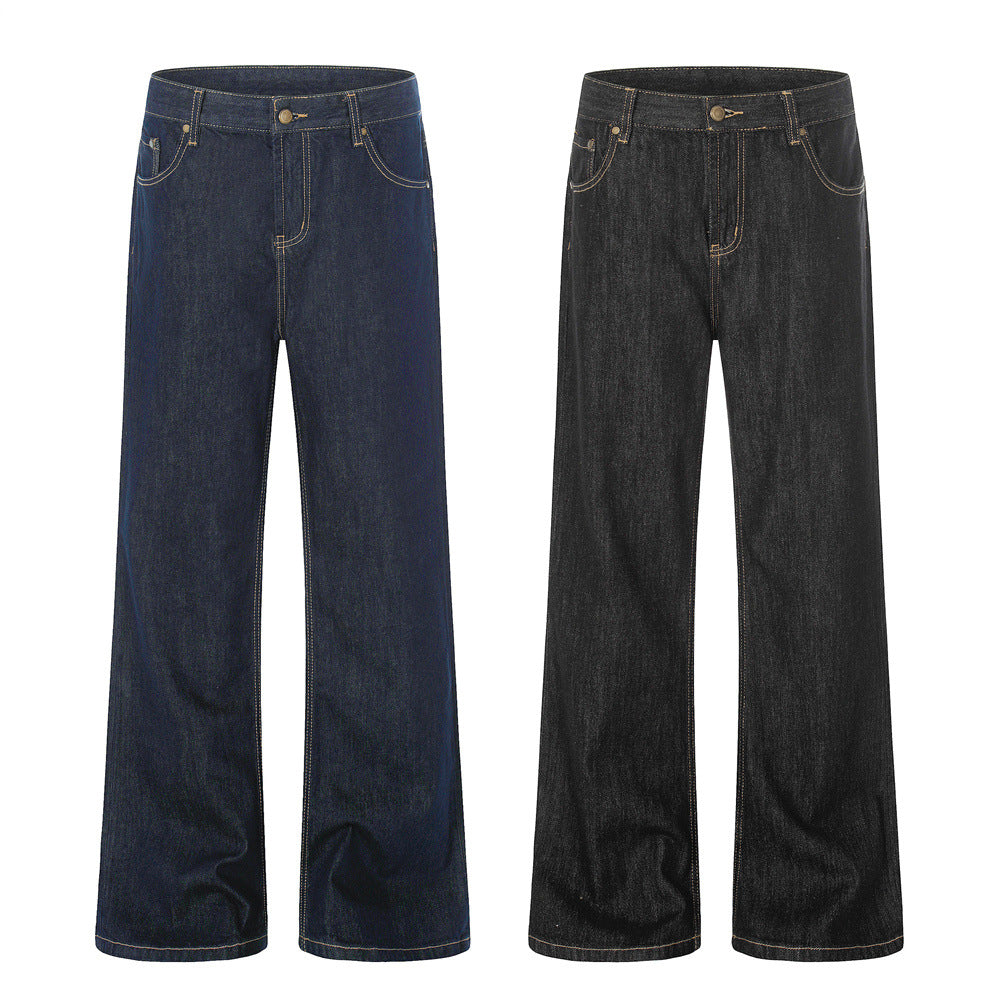 DAXUEN Wide-leg denim jeans with unique patches