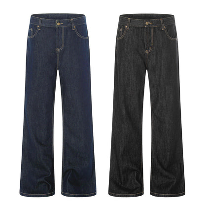 DAXUEN Wide-leg denim jeans with unique patches