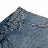 DAXUEN High-waisted wide-leg denim jeans with star prints