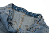DAXUEN High-waisted wide-leg denim jeans with star prints