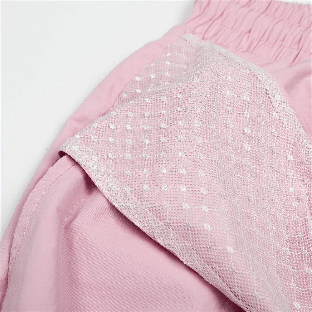 DAXUEN Wide-leg balloon pants with sash and embroidery