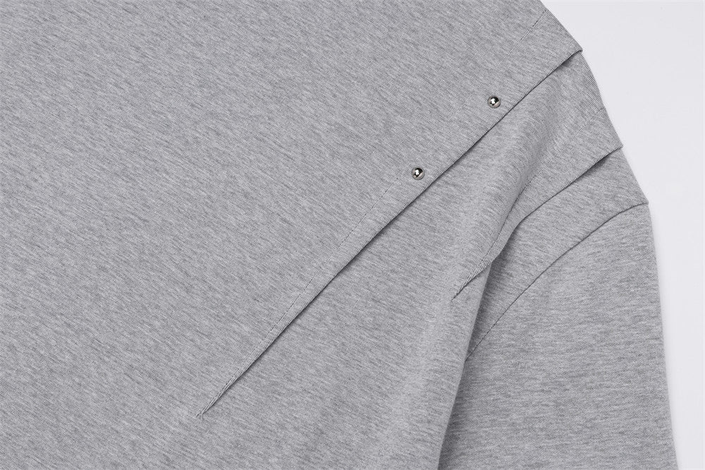 DAXUEN Heather grey short-sleeve T-shirt with unique paneling