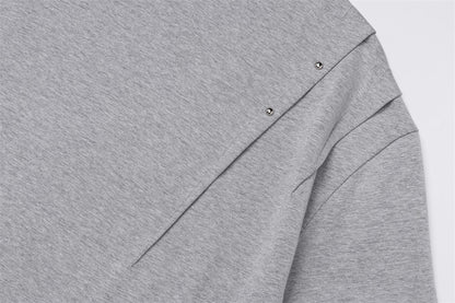 DAXUEN Heather grey short-sleeve T-shirt with unique paneling