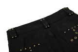 DAXUEN High-waisted black cargo pants with flared legs