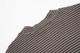 DAXUEN Retro striped mock neck short-sleeve t-shirt
