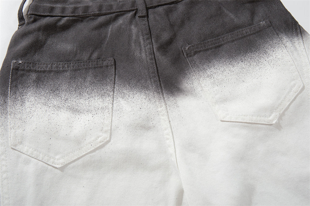 DAXUEN High-waisted wide-leg trousers with dip-dye effect