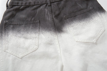 DAXUEN High-waisted wide-leg trousers with dip-dye effect