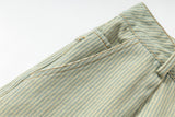 DAXUEN Faded greenish-blue wide-leg denim shorts with embroidery