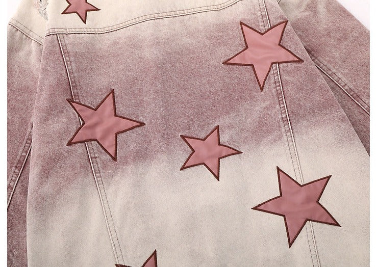 Y2k Star Embroidery Denim Jacket