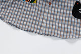 DAXUEN Colorful plaid short-sleeved button-up shirt with embroidery