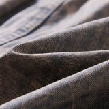 DAXUEN Wide-leg cargo shorts in faded grey-blue denim