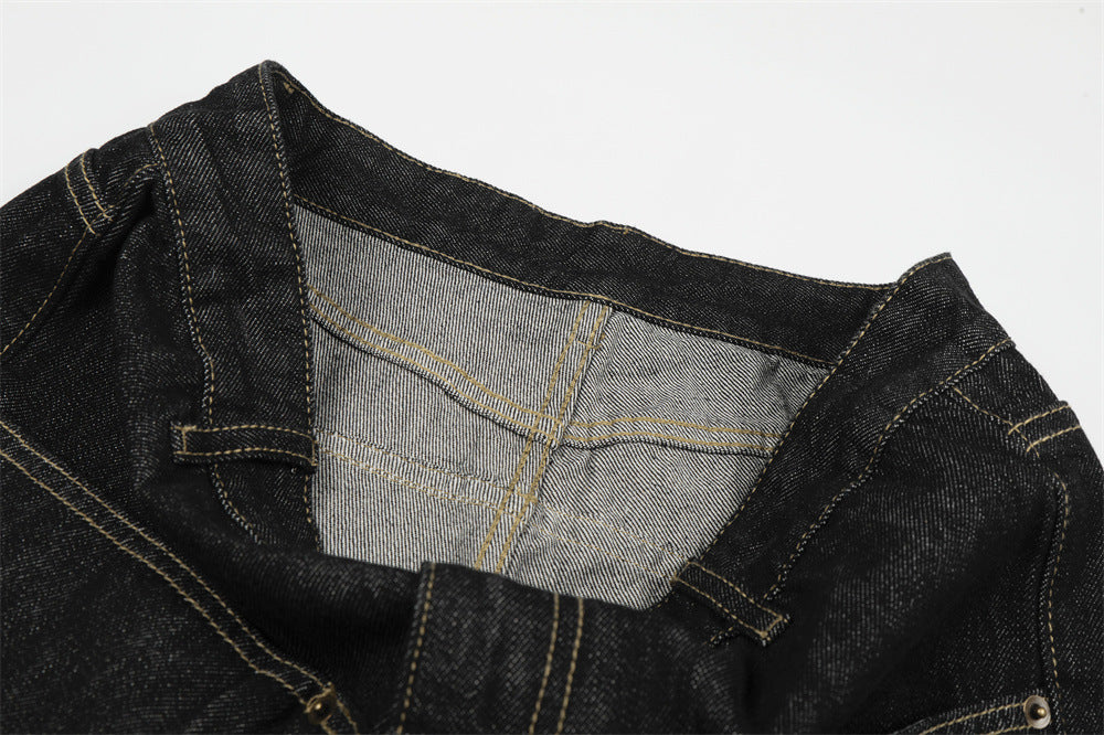 DAXUEN Wide-leg denim jeans with embroidered details