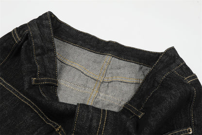 DAXUEN Wide-leg denim jeans with embroidered details