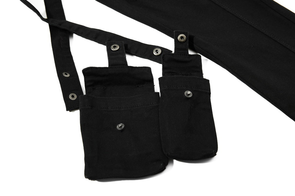 DAXUEN High-waisted black cargo pants with flared legs