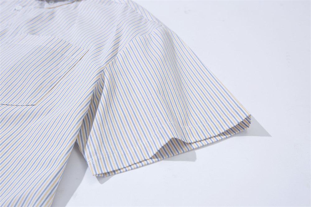 DAXUEN Oversized short-sleeved button-down shirt with stripes