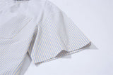DAXUEN Oversized short-sleeved button-down shirt with stripes