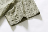 DAXUEN Textured short-sleeved button-up shirt in sage green