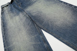 DAXUEN Wide-leg denim jeans with a faded finish