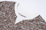 DAXUEN Layered neckline short-sleeved top in heathered fabric