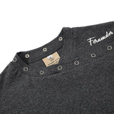 DAXUEN Mock-neck short-sleeve t-shirt in black and dark heather grey