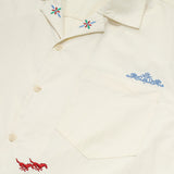 DAXUEN Short-sleeved embroidered camp collar shirt