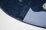 DAXUEN Short-sleeved embroidered denim shirt