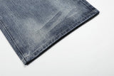 DAXUEN Wide-leg high-waisted denim trousers in washed blue