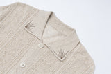 DAXUEN Casual open-knit short-sleeved button-up shirt