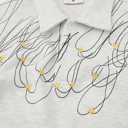DAXUEN Short-sleeved polo shirt with star embroidery