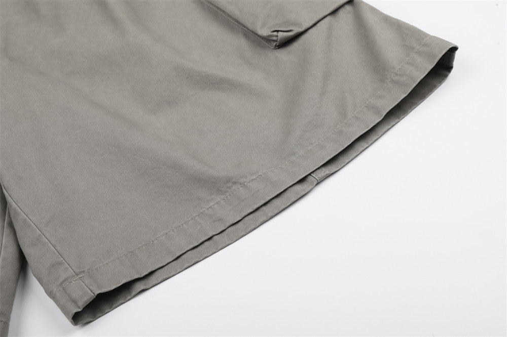 DAXUEN Light grey wide-leg cargo shorts