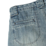 DAXUEN Light wash wide-leg denim culottes