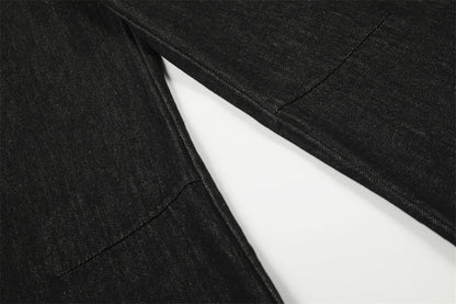 DAXUEN Wide-leg denim jeans with metal details