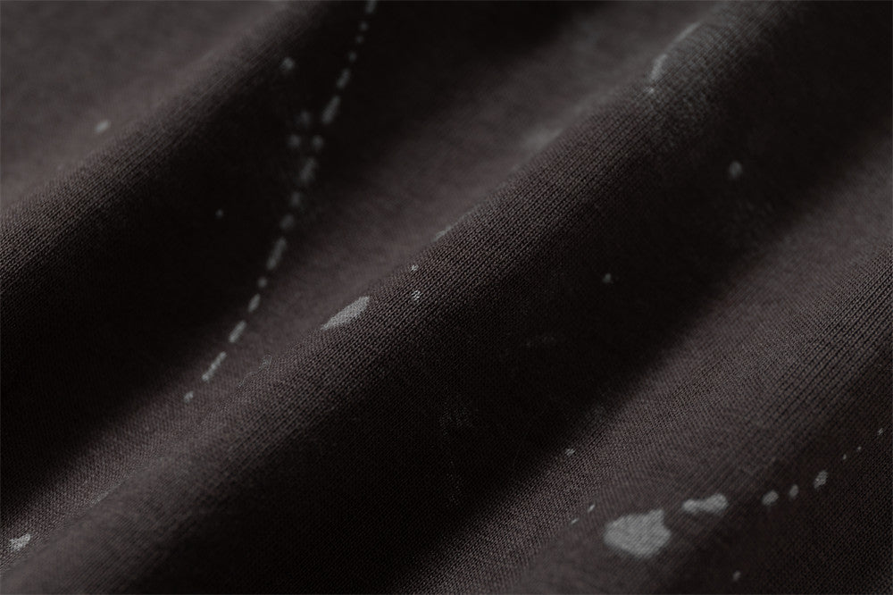 DAXUEN Faux-layered hooded long-sleeve top with splatter print