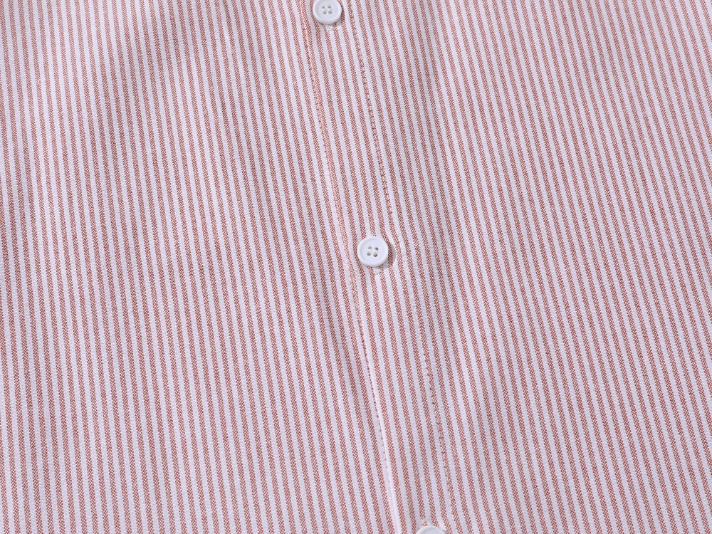 DAXUEN Vertical stripe short sleeve shirt with embroidery