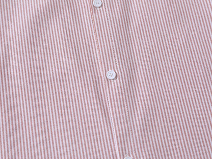 DAXUEN Vertical stripe short sleeve shirt with embroidery